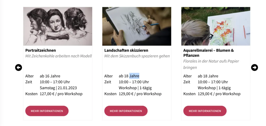 - Lightweb Media GmbH Barrierefreiheit der Website , Anforderungen, Checkliste, Prüfung Barrierefreier Seminarslider