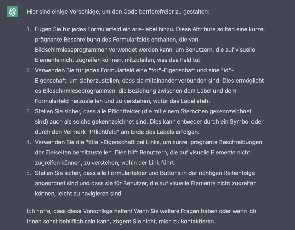 - Lightweb Media GmbH Barrierefreiheit der Website , Anforderungen, Checkliste, Prüfung chatGPI Barrierefreiheit