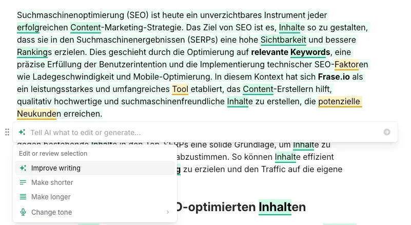 - Lightweb Media GmbH Frase.io , Suchmaschinenorientierte Content-Optimierung frase io ki generator