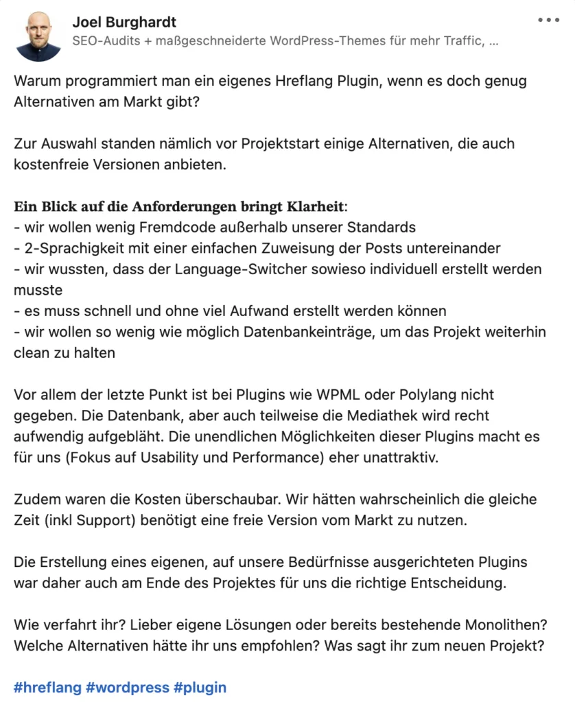 Hreflang - lokalisierte Versionen Deiner Seite hreflang wordpress individuell Hreflang
