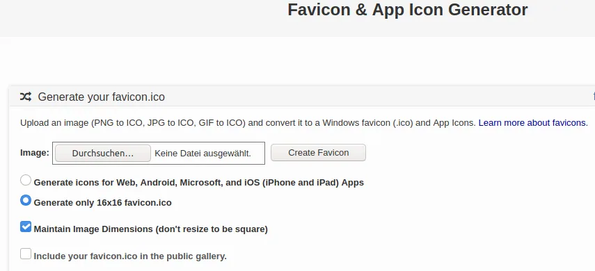 Das kleine HTML Tutorial Favicon Generator HTML Tutorial