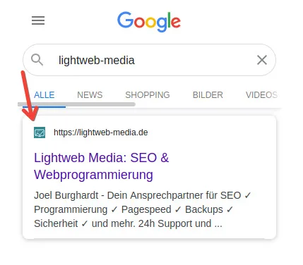 Das kleine HTML Tutorial favicon in der google suche HTML Tutorial