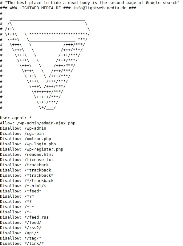 Robots.txt , Clever die Crawler steuern Robots txt von Lightweb Media Robots.txt