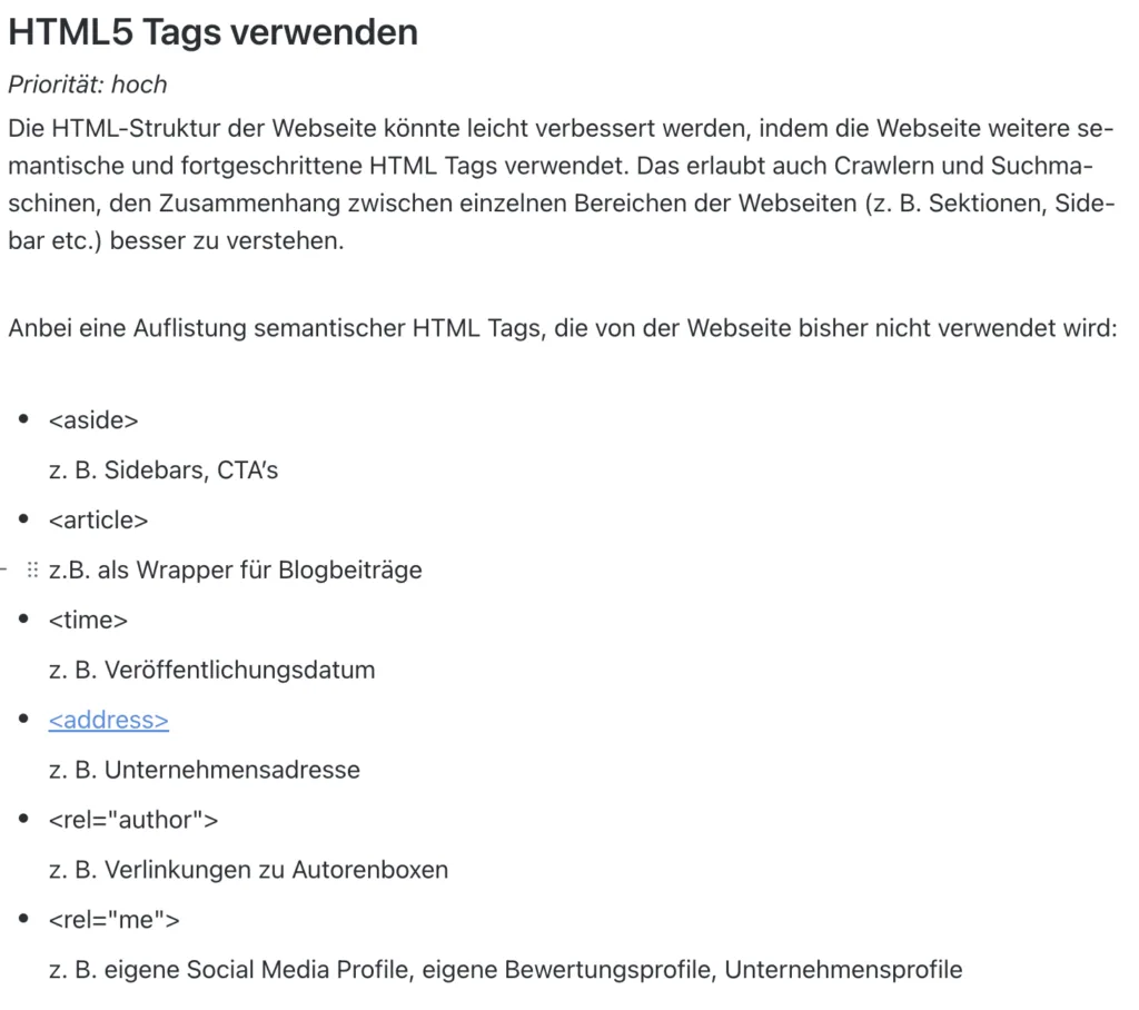 SEO Audit seo check der html struktur SEO Audit