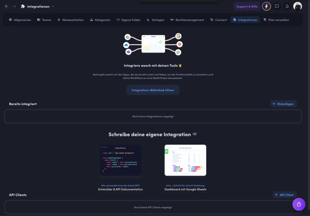 Unsere awork Erfahrungen: Ein Projektmanagement-Tool, das begeistert awork schnittsteppen api