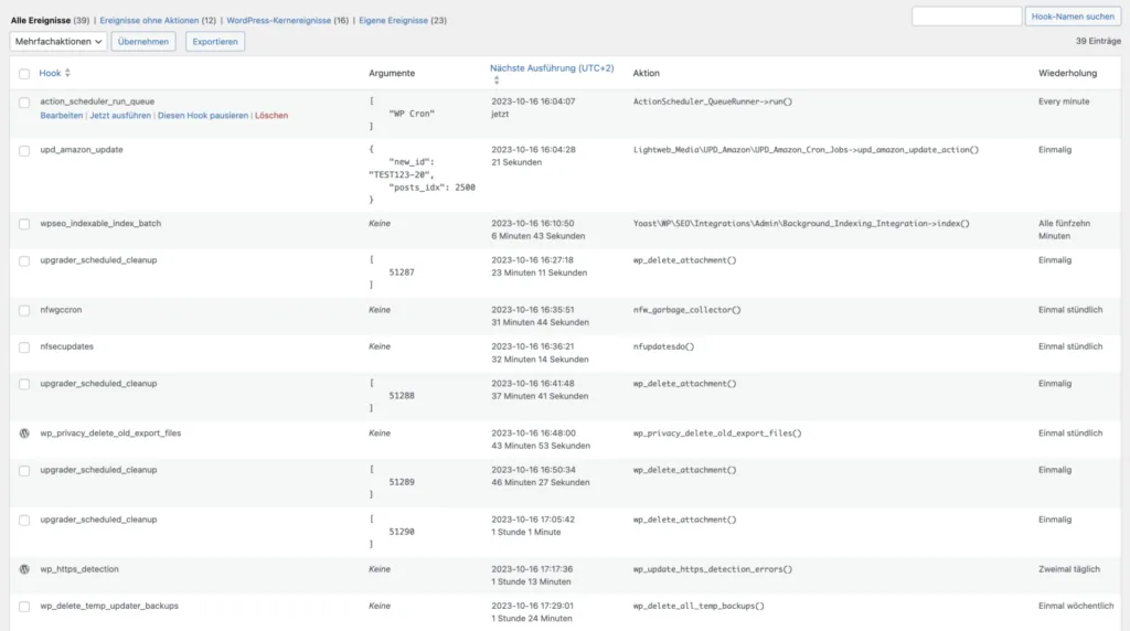 Anleitung für die Einrichtung eines echten Cronjobs in WordPress WordPress Cronjob Controll