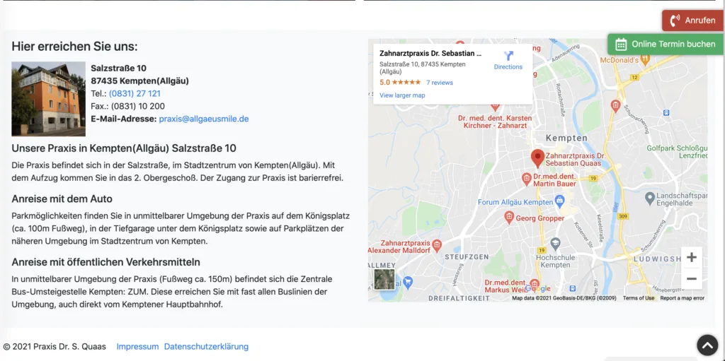 Die Zahnarzt Website optimieren , Tipps für mehr Kundschaft Zahnarzt Kempten Zahnarzt Website